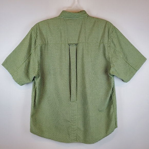 Vintage Flyshacker Green Checkered Outdoor Fishing Shirt Button Up Size L Mens - Picture 7 of 11